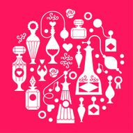 Composition with perfume bottles
