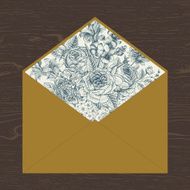 Floral envelope Bouquet of roses lily and anemone