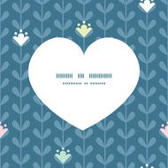 Vector blloming vines stripes heart silhouette pattern frame N2