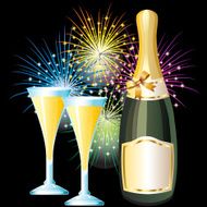champagne and fireworks