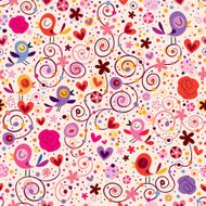 Floral Pattern With Birds N4