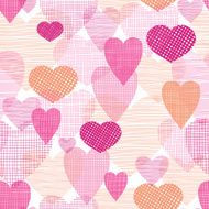Textured fabric hearts seamless pattern background