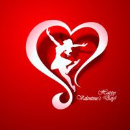 Happy Valentine&#039;s Day Greeting Card on red background N2