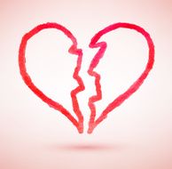 Broken heart Vector sketch N2