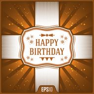 Happy Birthday Greeting Cards Vector Elements Isolated Celebration Ribbon Illustration
