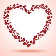 Rose petals heart