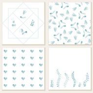 Cards with watercolor floral elements N2