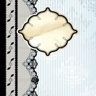 Silver and blue Victorian background with black lace