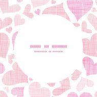 Pink textile hearts horizontal frame seamless pattern background N3
