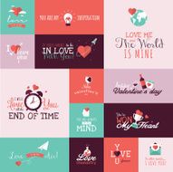 Set of flat design Valentines day signs