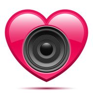 Pink heart with speaker