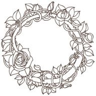 Rose flower round design card