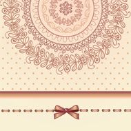 Retro lace and bow template card