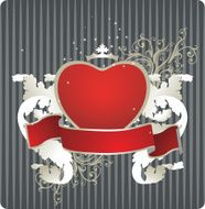 abstract floral heart with place for your text