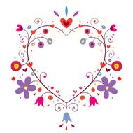 heart flowers frame