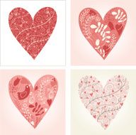 Set Of Floral Hearts N4