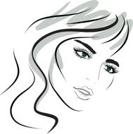 beauty girl face design elements N2