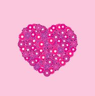 Valentines Day Heart of Flowers