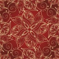 Red background with golden flowers