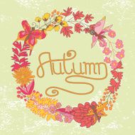 Stylish Vintage floral cards invitations with butterflies Autum N2