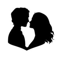 Silhouettes of loving couple N5