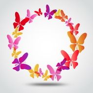 Vector butterflies background design in circle Colorfull EPS 10