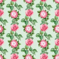 Watercolor pattern with rose illustration N3