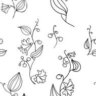 seamless vector pattern with ldoodle flowers