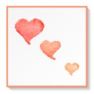 Abstract watercolor Hearts Vector illustration