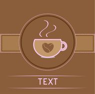 Cup and coffee beans heart Pink text Card N2