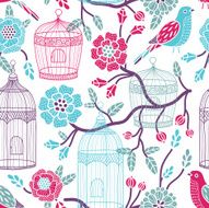 Birdcages seamless pattern N10