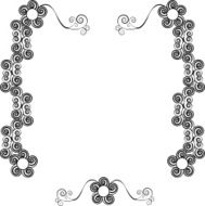 Decorative ornamental frame for text with swirls