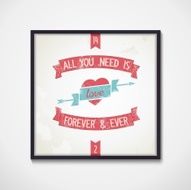 Love quote with design signs grunge