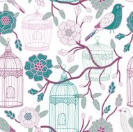 Birdcages seamless pattern N11