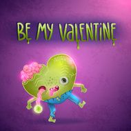 Happy Valentines card with zombie heart N5