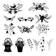 Set of floral design elements N18