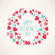 Holiday wreath with hearts N2