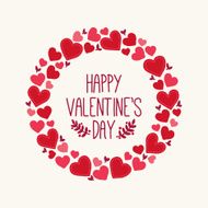 Valentine greeting card with wreath N4