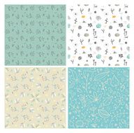 Set of four floral seamless patterns in vector