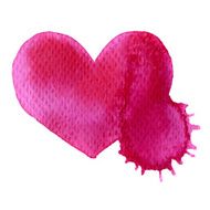 Abstract vector hand drawn watercolor heart N2