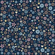 Flower Icons Background in Blue Pink and Brown