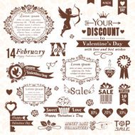 Set of Valentines Day design elements N15