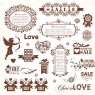 Set of Valentines Day design elements N16