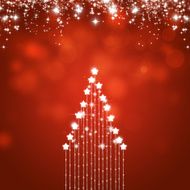 Holiday Abstract Xmas Tree Red Background