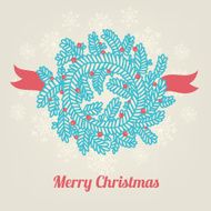 Greeting card with Christmas wreath N3