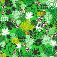 Seamless pattern with birds and bees N2
