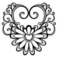 Vector Deco Floral Heart N5