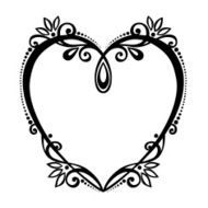 Vector Deco Floral Heart N6