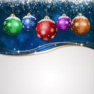 Blue Holiday Xmas Greeting Card