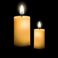 Two Candles On Dark Background N2